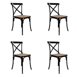conjunto com 4 cadeiras de jantar katrina preta