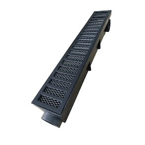 Ralo Linear 8x50 Alumínio Preto Fosco com Tela Anti Escorpião