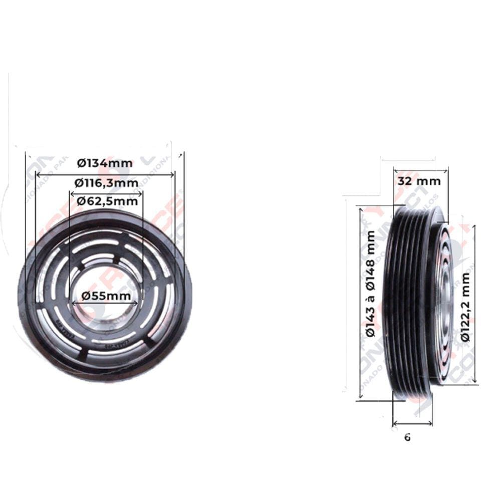 Polia Do Compressor Ford Fic Ranger 2.5 Diesel