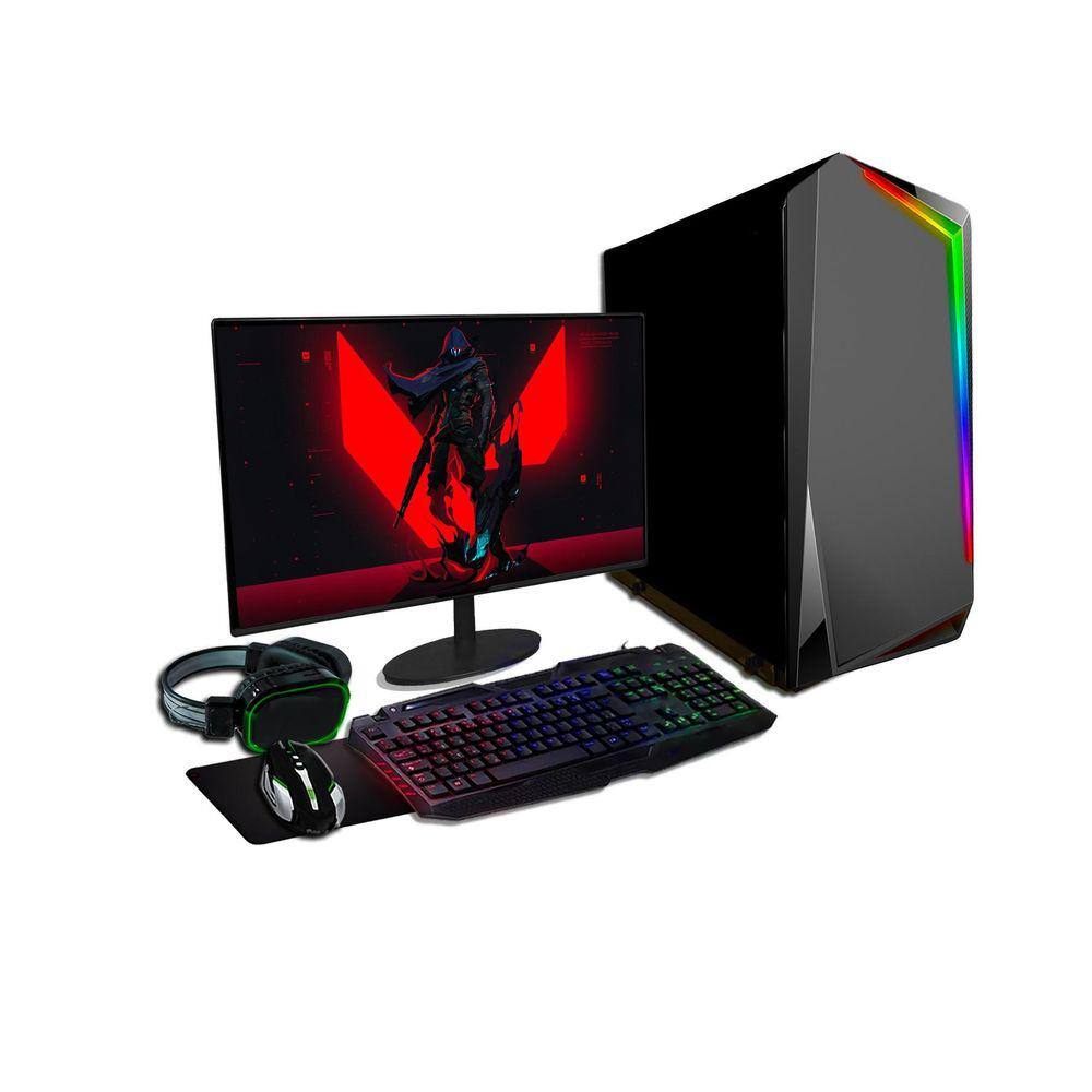 Pc Gamer Completo Neologic Streamer Nli83666 Intel I5 10400F 16Gb (Gtx1650  4Gb) Ssd 240Gb + Hd 1Tb 400W 80 Plus + 2 Monitores 21 + Cadeira - Faz a Boa!