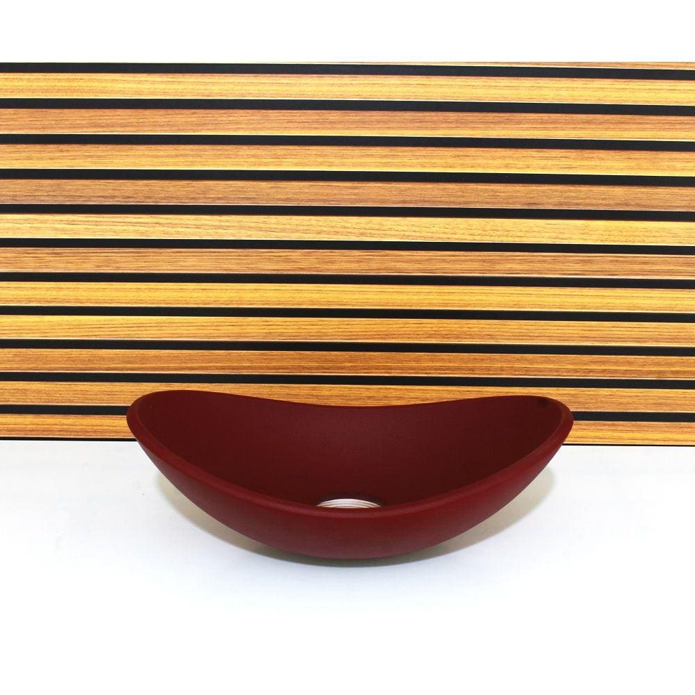 Cuba De Vidro Oval 55Cm Vermelho Fosco
