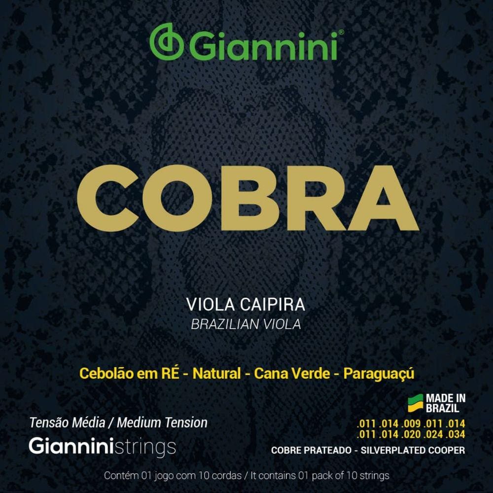 Encordoamento Viola Giannini Cobra Cobre Prateado Média
