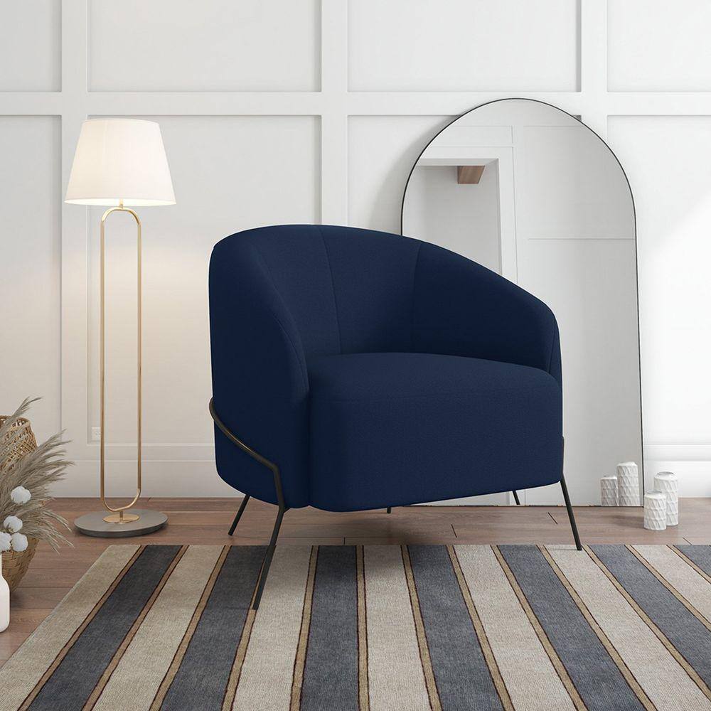 Poltrona Decorativa em Veludo Céu Yescasa Azul Marinho
