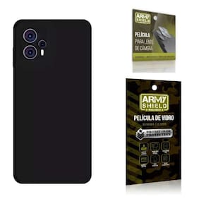 Capinha Preta Moto G23 + Película 3D + Película De Câmera