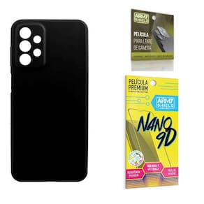 Capinha Preta Galaxy A23 + Película 9D + Película De Câmera