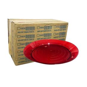 Prato Acrílico Vermelho 22cm - Elite 200 unidades