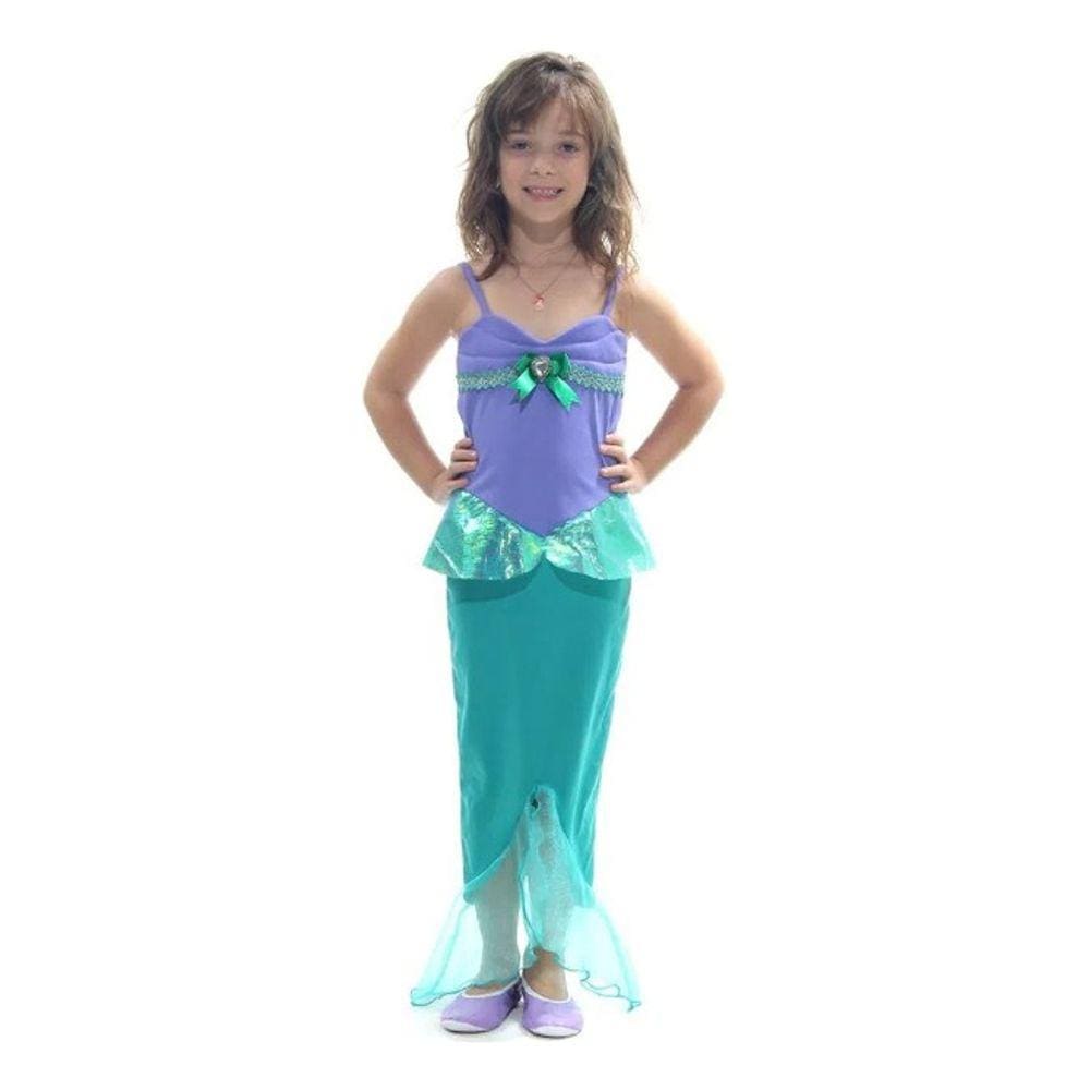 Fantasia Sereia Princesa Infantil Vestido Longo Festa Peixe