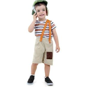 Fantasia Chaves Bebê Infantil Personagem Suspensório Chapéu