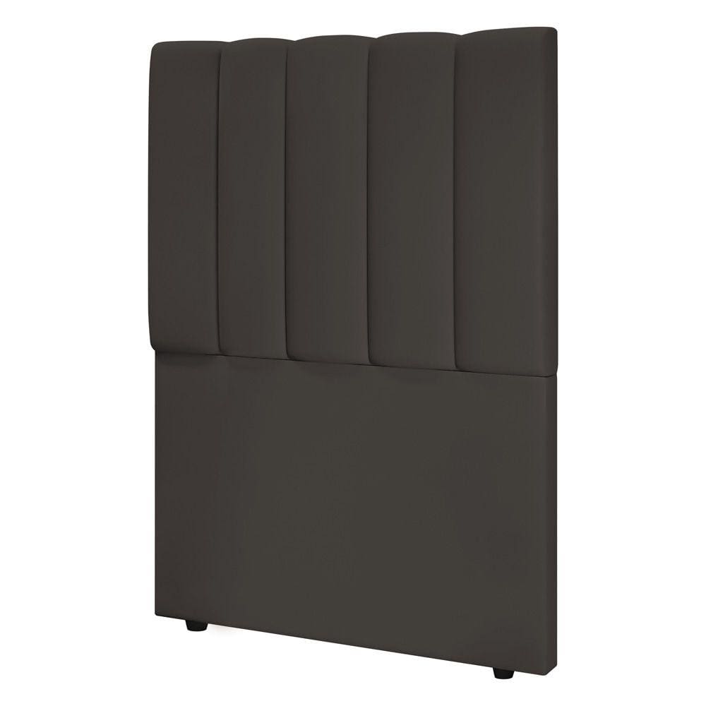 Cabeceira Cama Box Solteiro Kharla 90cm Veludo Marrom - Desk Design