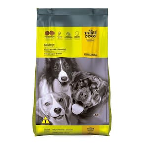 Ração Cães Three Dogs Adultos Raças Médias E Grandes 10,1Kg