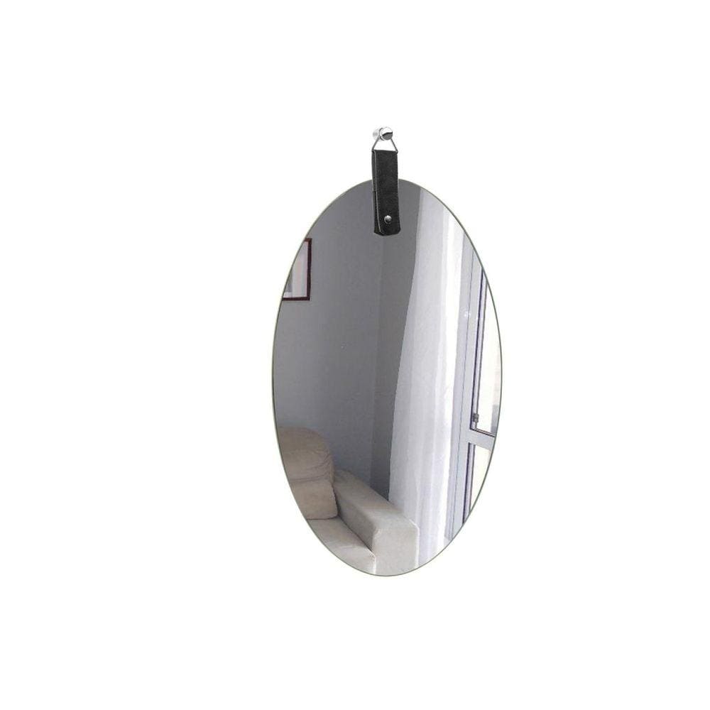 Espelho Decorativo Life Alça Sintético Oval In House Decor Incolor