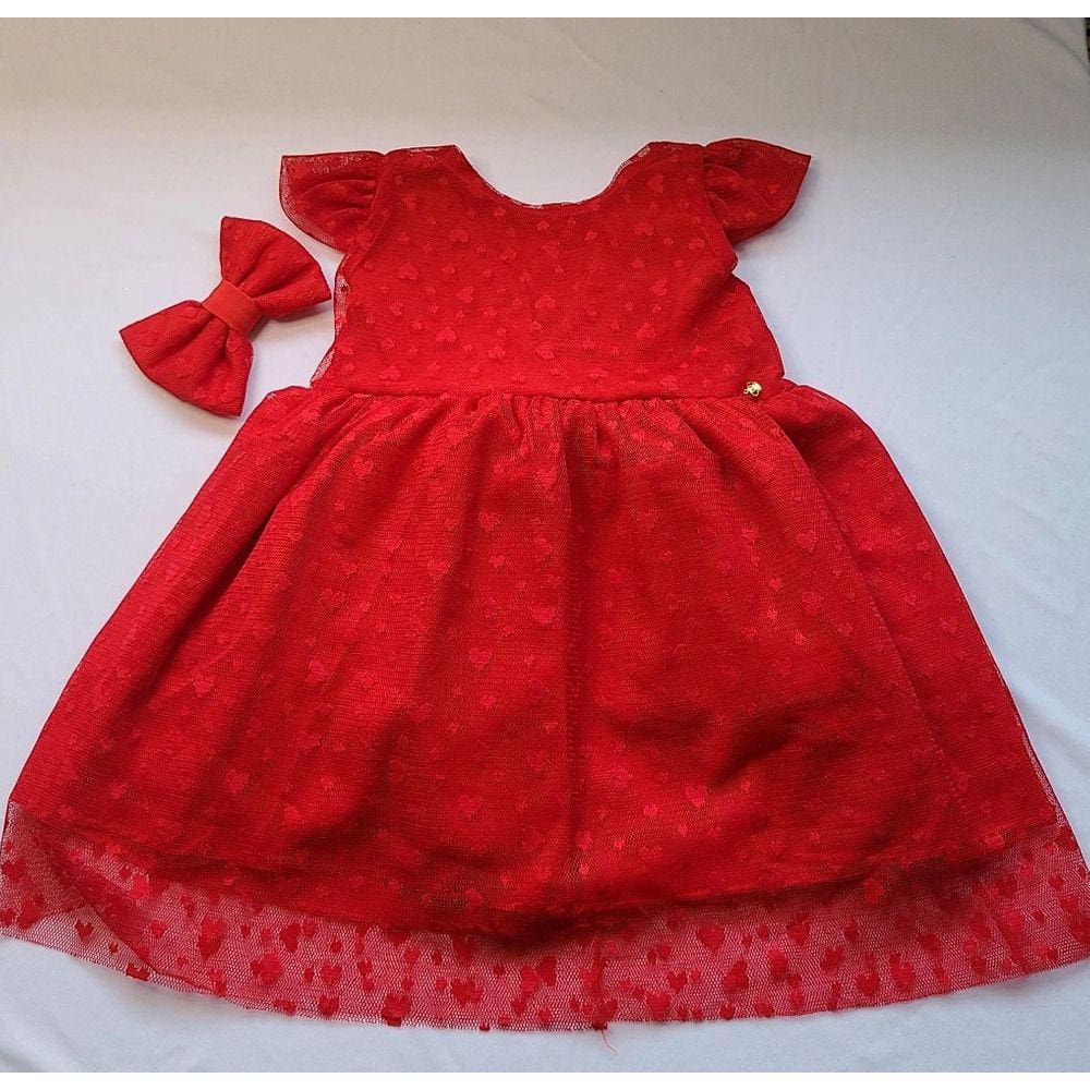 Vestido infantil vermelho Heart