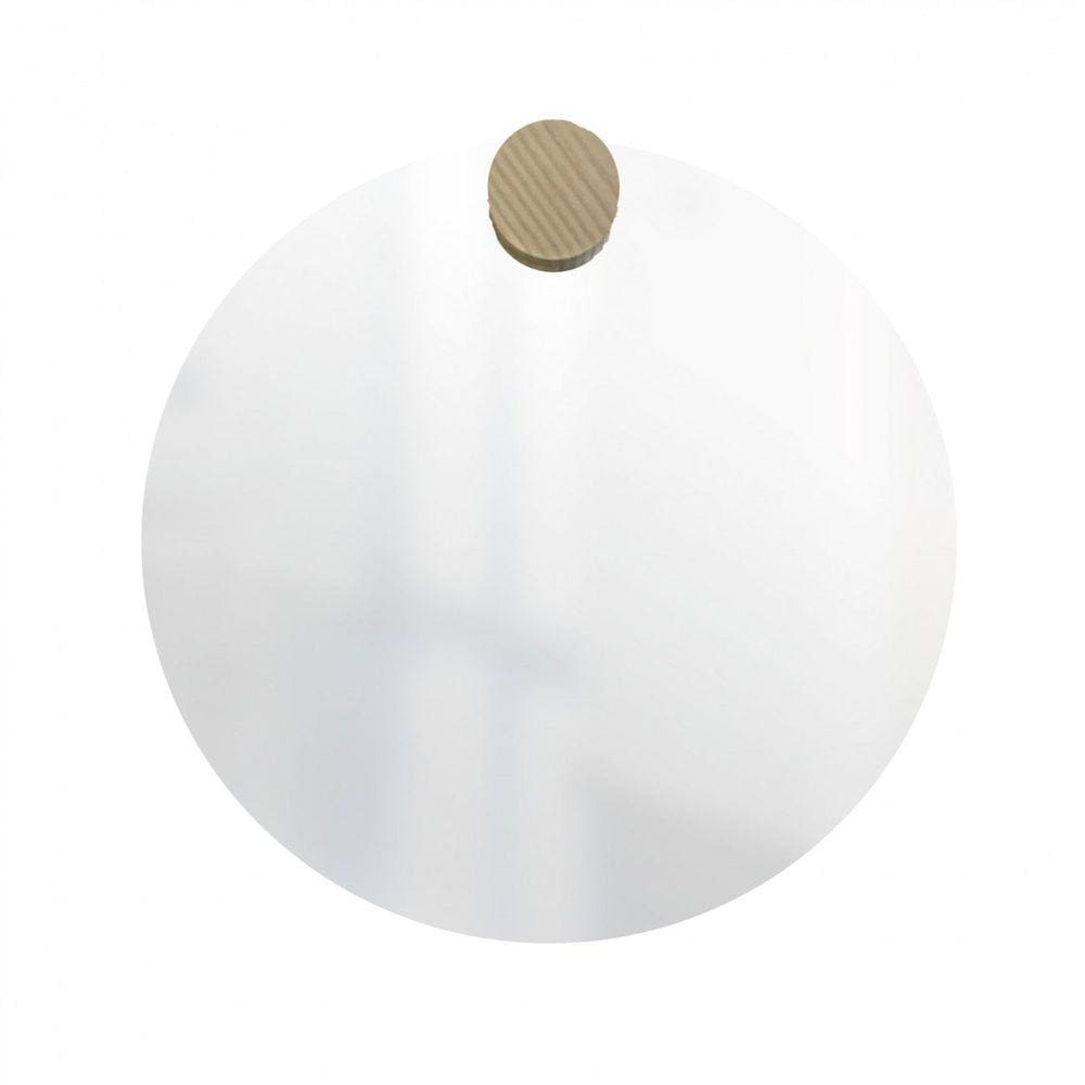 Espelho Decorativo Redondo com Aplique Redondo Pinus Incolor