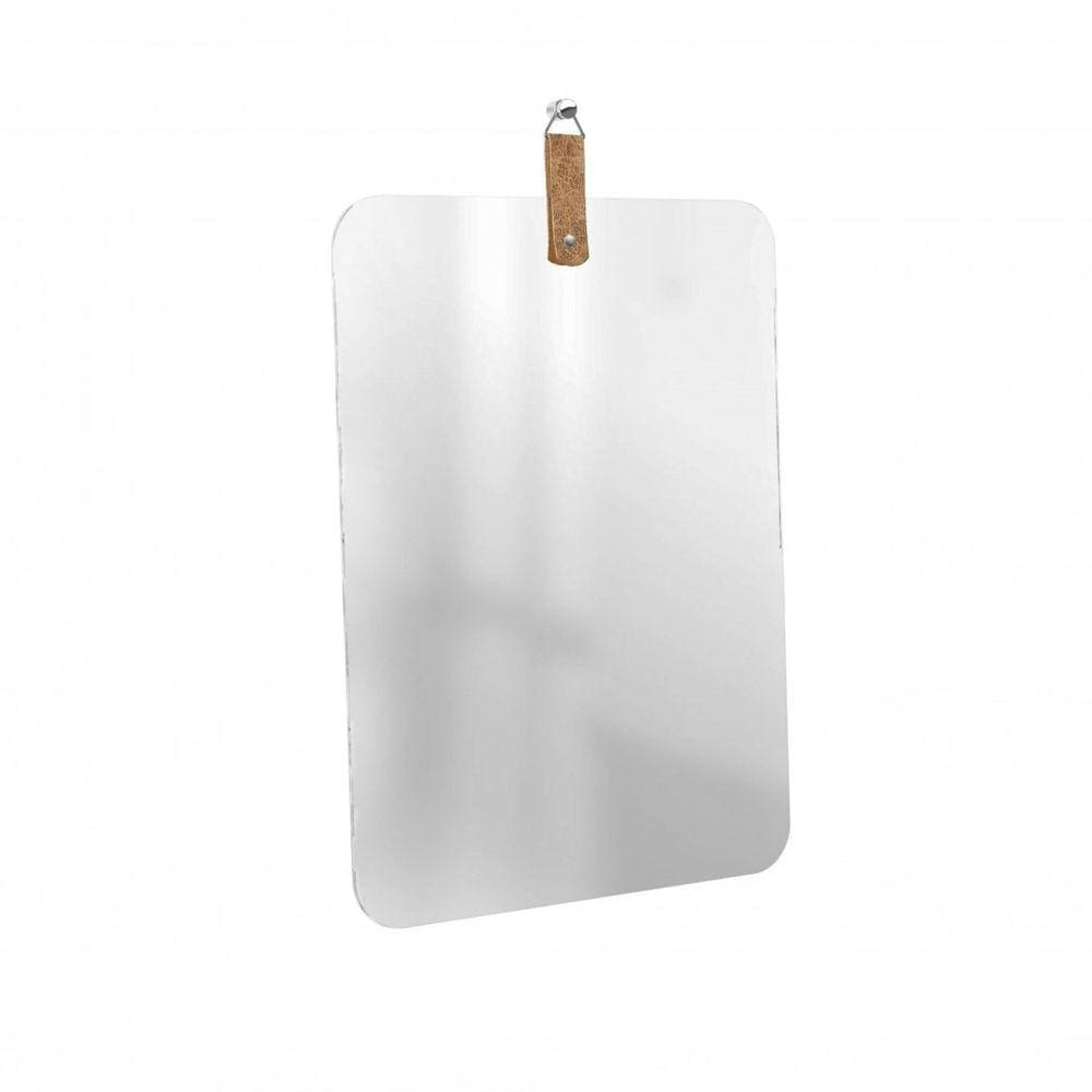 Espelho Decorativo Life Alça Sintético Retangular Cantos In House Decor Incolor