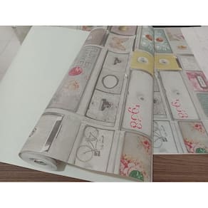 Papel de parede infantil menina gavetas
