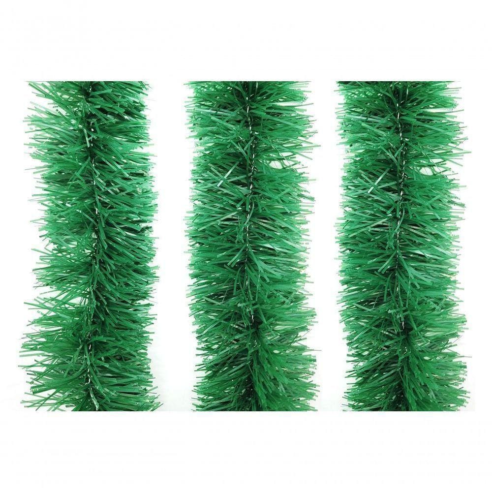 Kit 3 Festão De Natal Verde Opaco 9cm X 2m Total 6 Metros