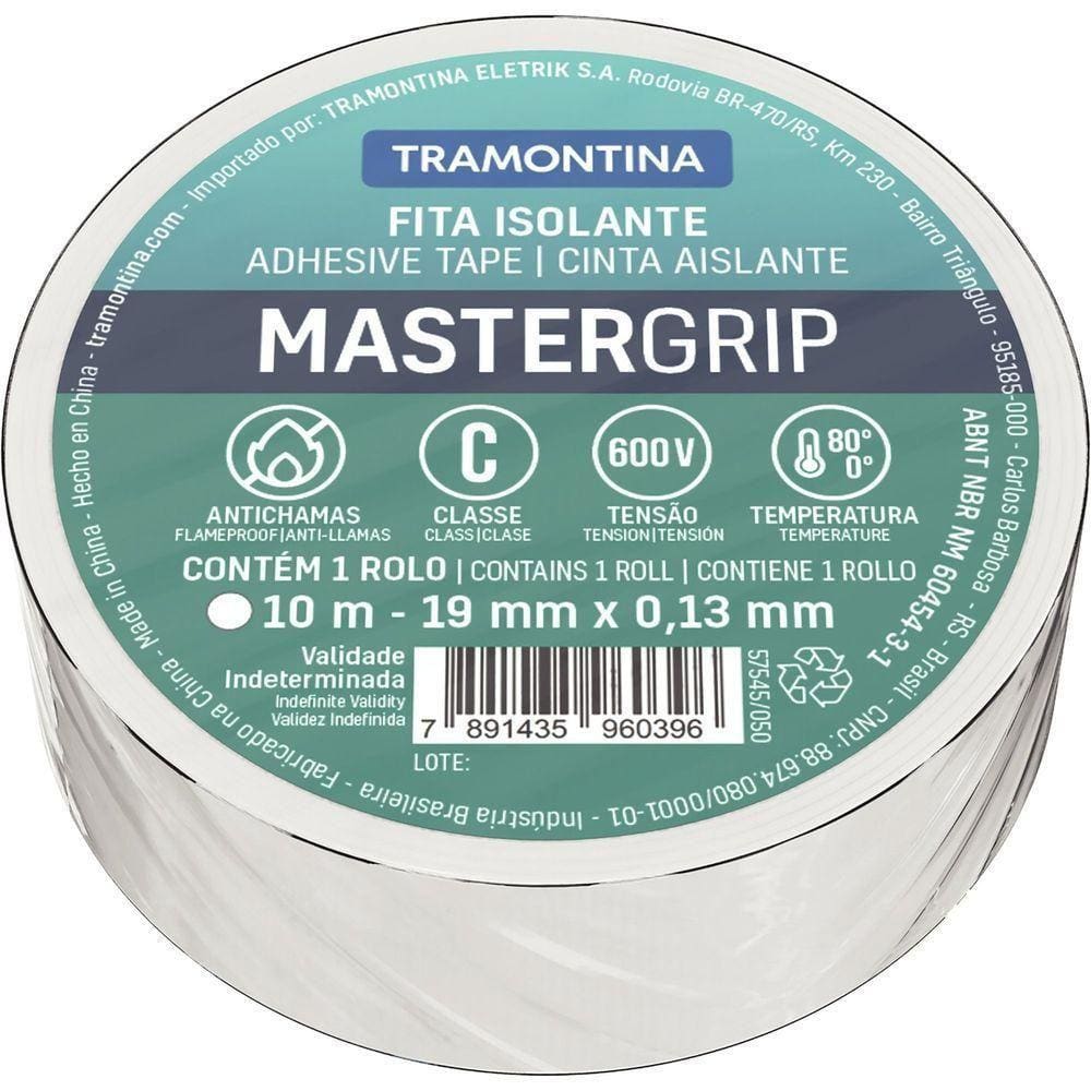 Fita Isolante Classe C 0,13x19 Mm Tramontina Branca 10 M Tramontina