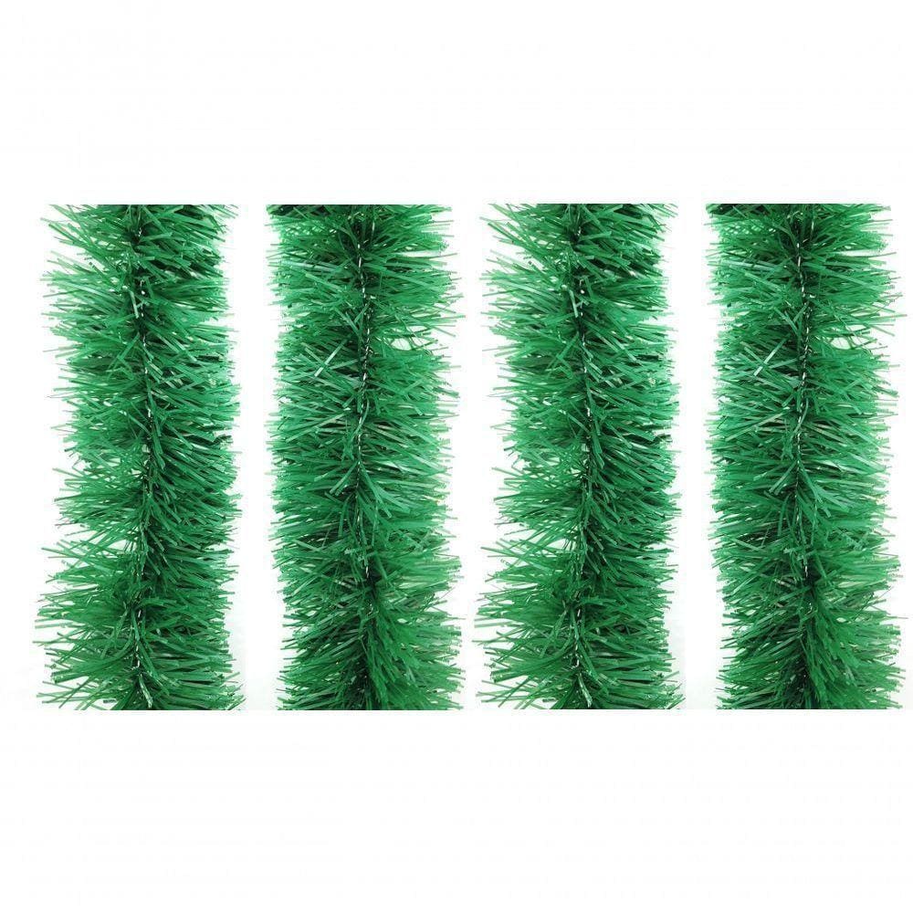 Kit 4 Festão De Natal Verde Opaco 9cm X 2m Total 8 Metros