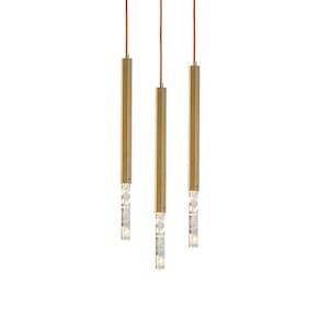 Lustre Pendente Dourado Fosco LED 9W 3000K 435x250x250mm
