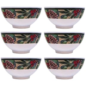 Kit 6 Tigelas Bowl Melamina Natal Para Petiscos 300ml