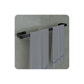 Porta Toalhas De Banho De Banheiro Preto Fosco F.Plus
