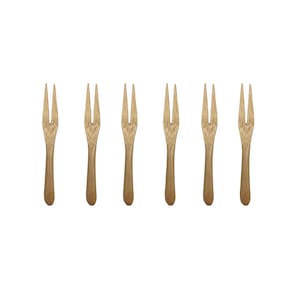 Kit 6 Mini Garfos Oikos em Bambu Natural Minimalista
