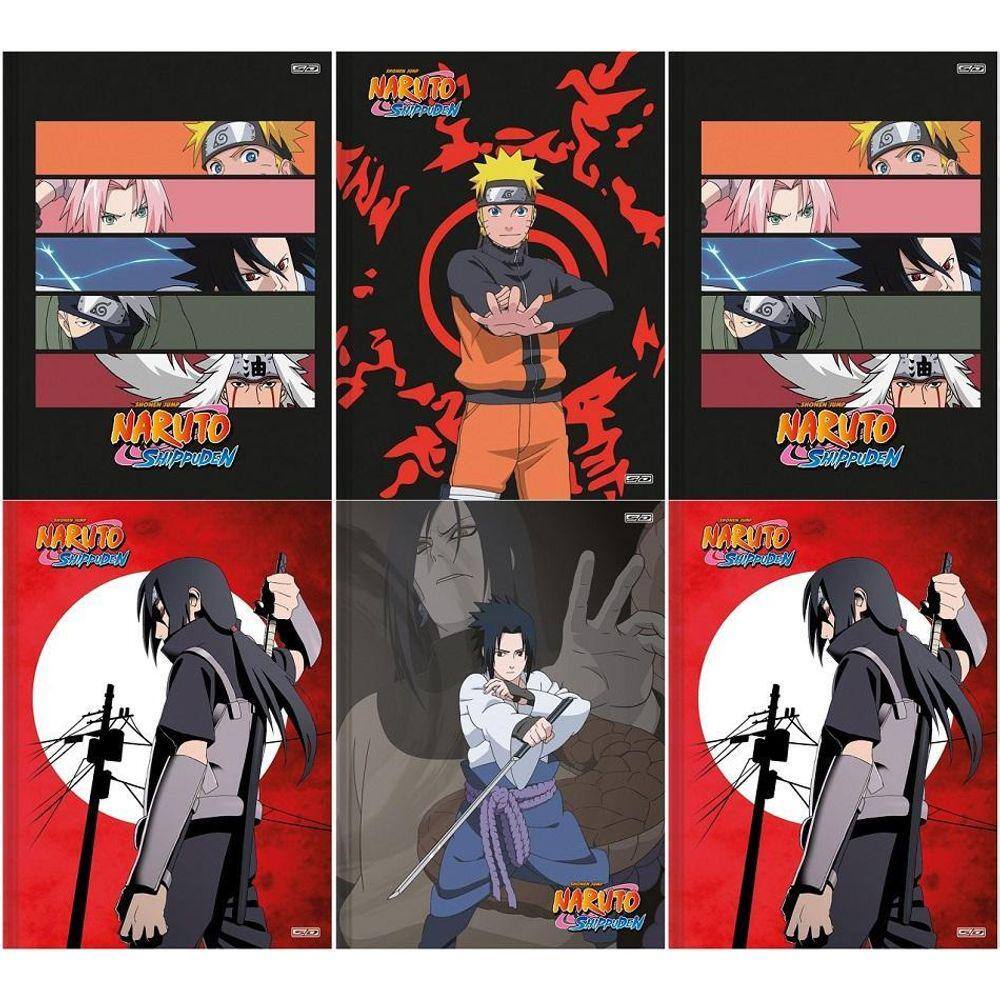 Kit 4 Cadernos Naruto Shippuden Brochurinha + Desenho Naruto - Sao