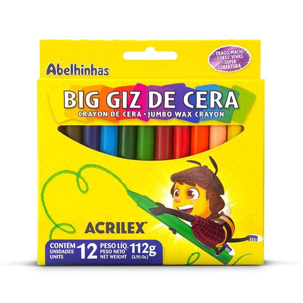 Gizão de cera 12 cores Acrilex