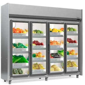 Refrigerador Vertical Hortifruti 4 Portas de Vidro GEAS4P Gelopar