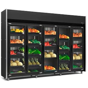 Refrigerador Vertical Hortifruti 5 Portas de Vidro GEAS5PLB Gelopar