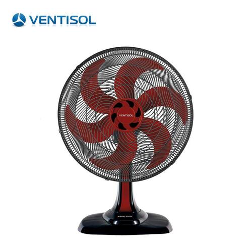 Ventilador de Mesa Vermelho Turbo 50cm 6 Pás Oscilante 127V Premium - Ventisol