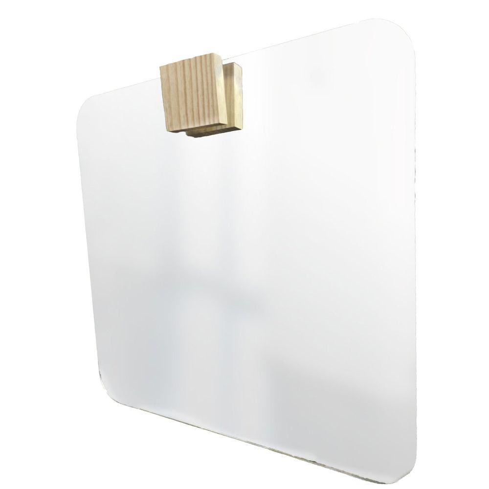 Espelho Decorativo Quadrado com Aplique Retangular Pinus Incolor