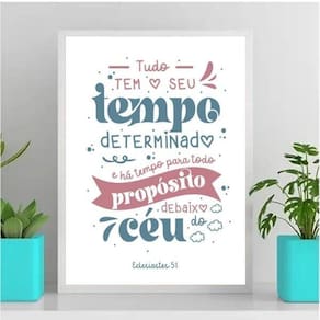 Quadro Há Tempo Para Todo Propósito 45X34Cm Branca