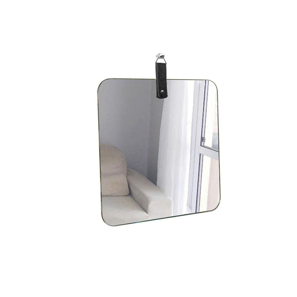 Espelho Decorativo Life Alça Sintético Quadrado In House Decor Incolor
