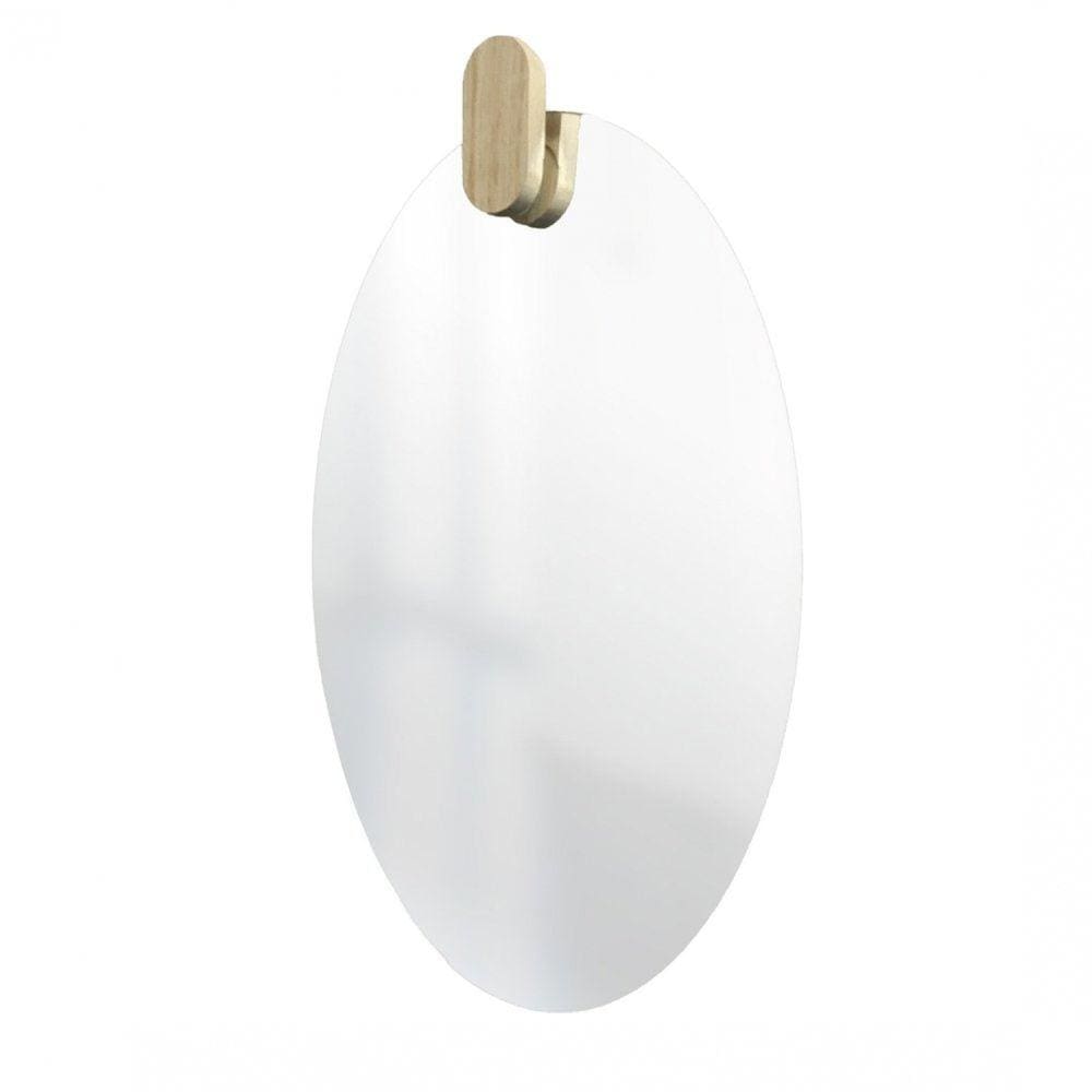 Espelho Decorativo Aplique Oblongo Pinus  Oval Incolor