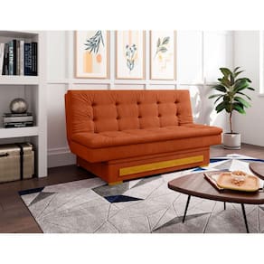 Sofa Cama com Baú Berilo Mostarda
