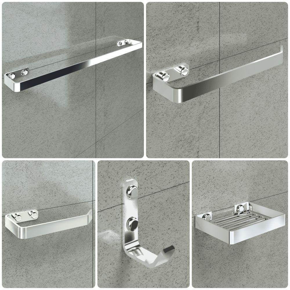 Kit de Acessórios Para Banheiro Cromado 5 Peças FS