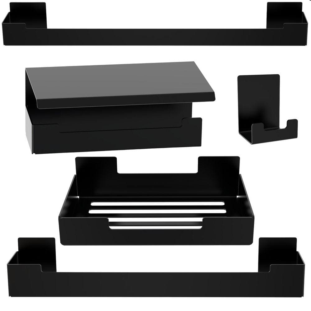 Kit de Acessórios Para Banheiro Preto 5 Pçs F.Master Slim DF