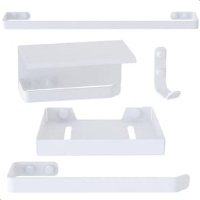 Kit de Acessórios Para Banheiro Branco 5 Peças F.MAX