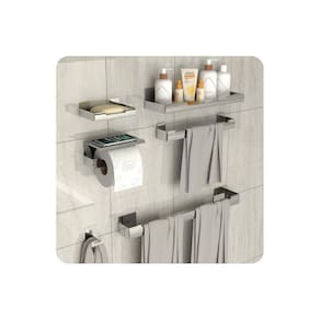 Kit de Acessórios Para Banheiro Inox C/Adesivo 6 Peças F.ELG