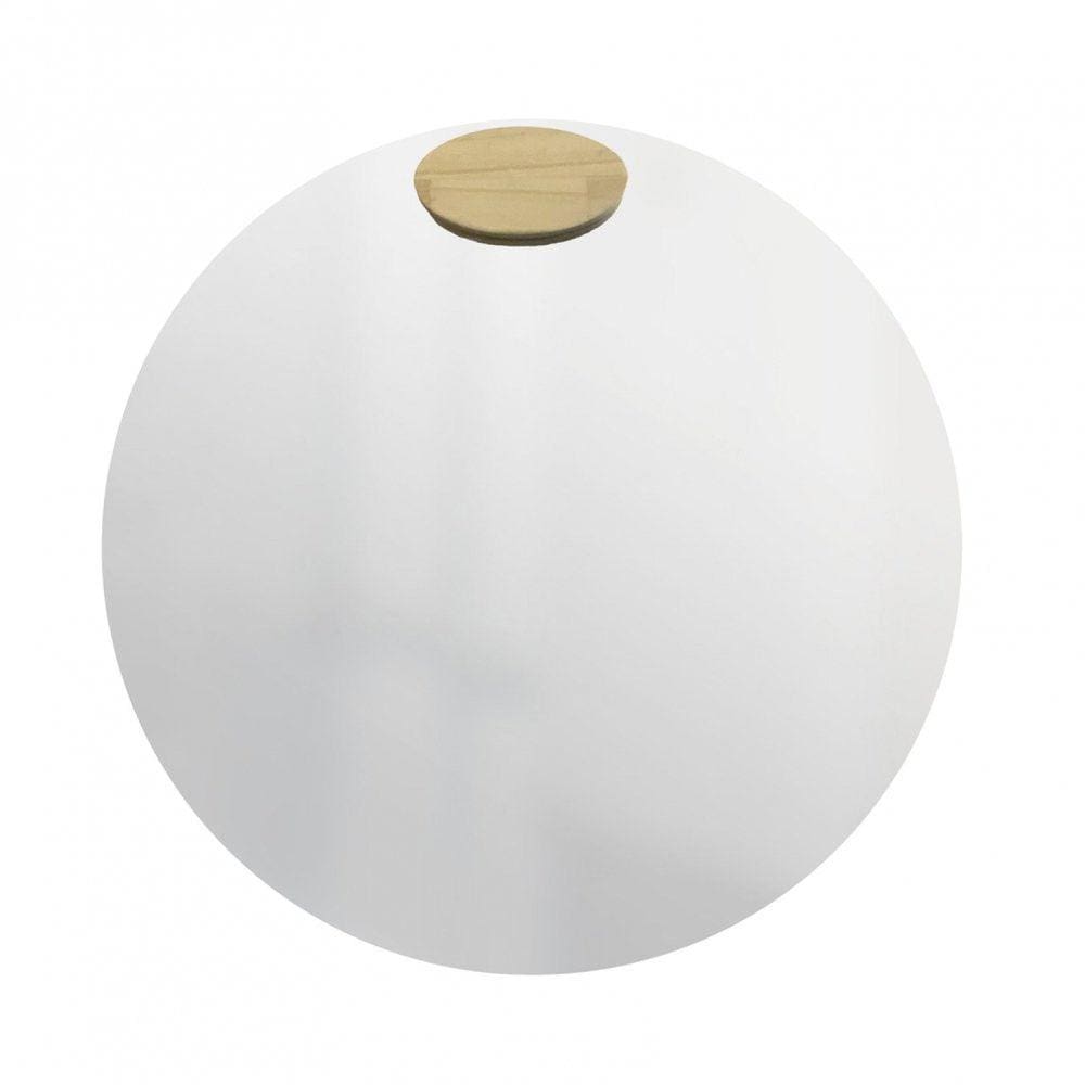 Espelho Decorativo Redondo com Aplique Oval Pinus Incolor