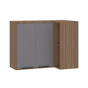 Armário Aéreo de Cozinha Canto Reto 95cm 2 Portas Aspen Luciane Móveis