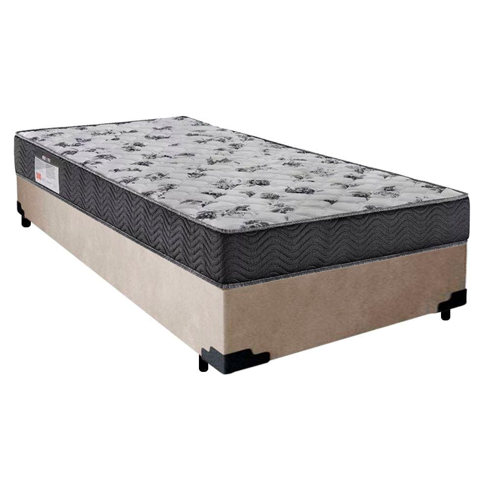 Cama Box Solteiro Suede + Colchão De Espuma D33 - SerenePrime - 88cm