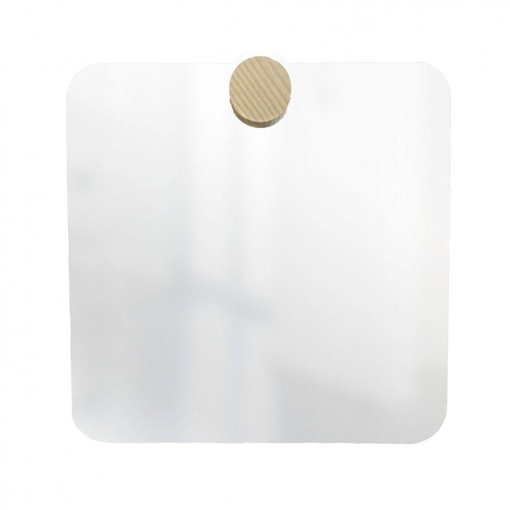 Espelho Decorativo Aplique Redondo Pinus Quadrado Incolor