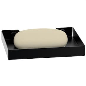 Suporte Porta Sabonete De Banheiro de Parede Preto F.Plus
