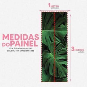 Papel De Parede Painel 3D Folhas Palmeiras Verde Viníl 1M