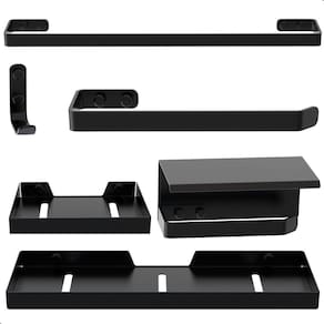 Kit de Acessórios Para Banheiro Preto Fosco 6 Peças F.MAX