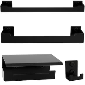 Kit de Acessórios Para Banheiro Preto Fosco 4 Peças F.ELG
