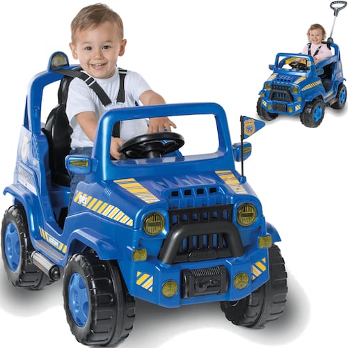 imagem-Carrinho Passeio e Pedal Calesita Diipi Policia Azul