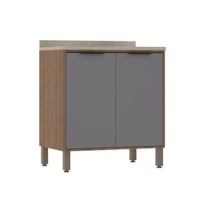 Balcão de Cozinha 80cm 2 Portas com Tampo Aspen Luciane Móveis